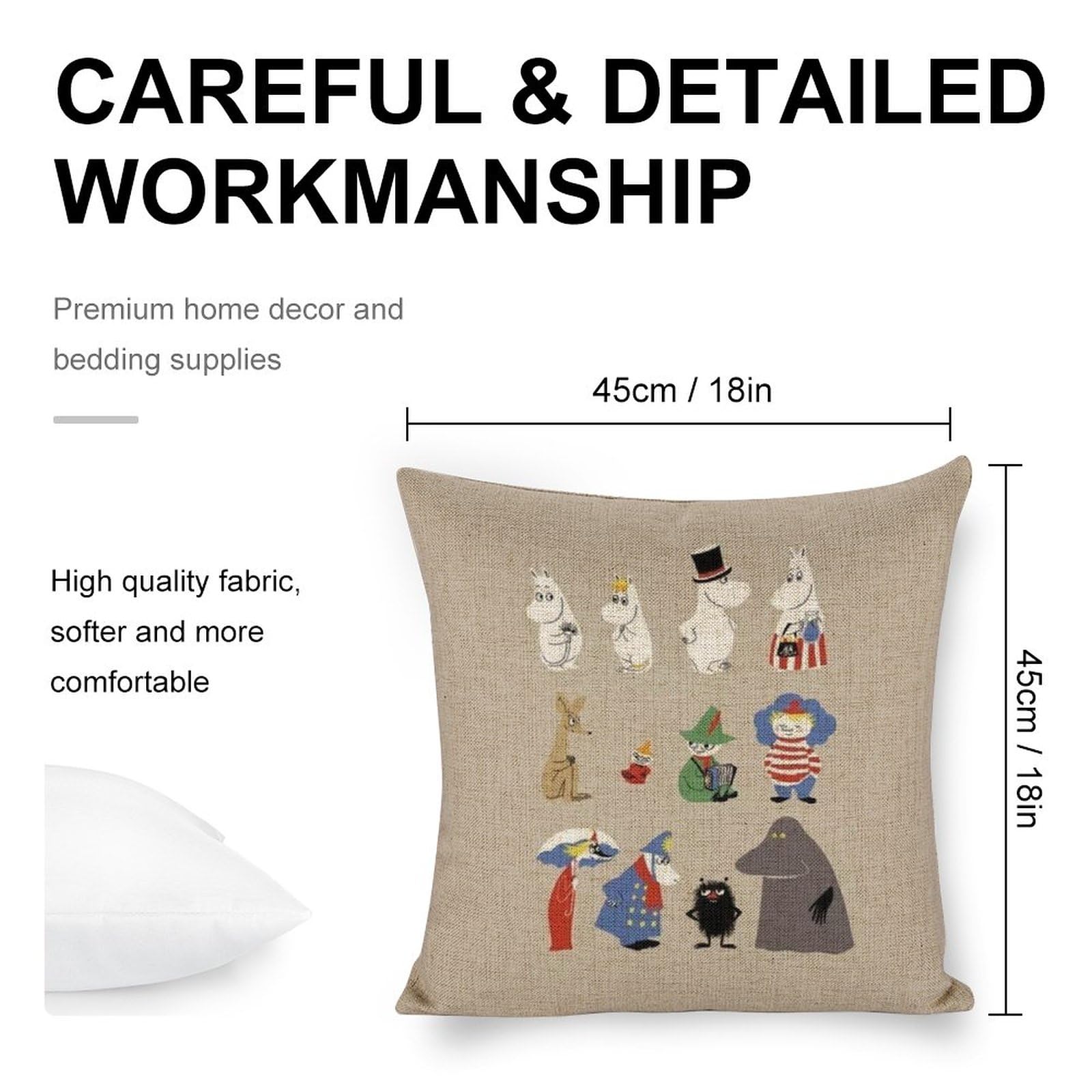 Amazon.co.jp: ムーミン スナフキン ミイ クッションカバー 45